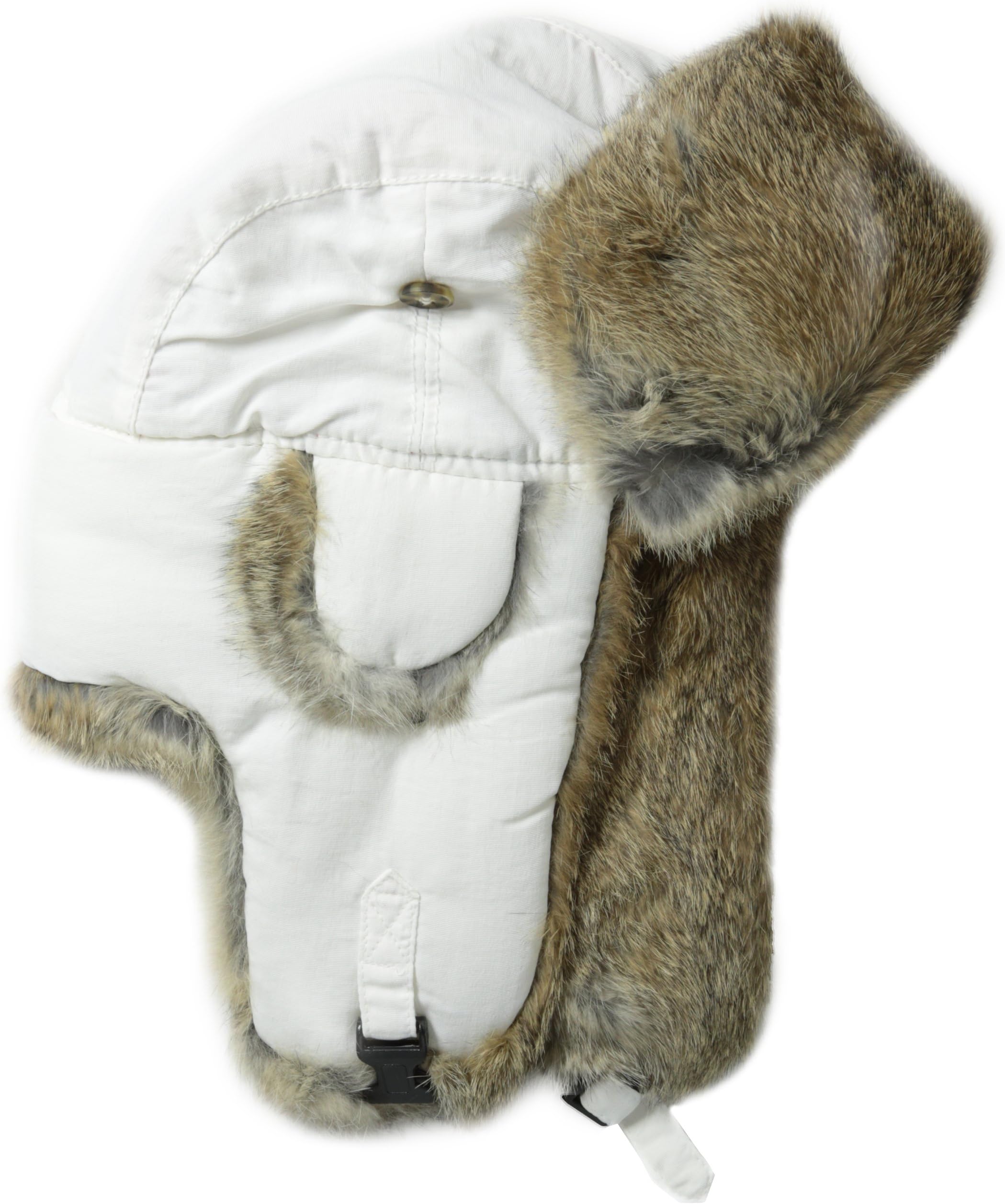 Mad Bomber Kids Black Aviator Pilot Hat Real Rabbit Fur Trapper Hunting Cap