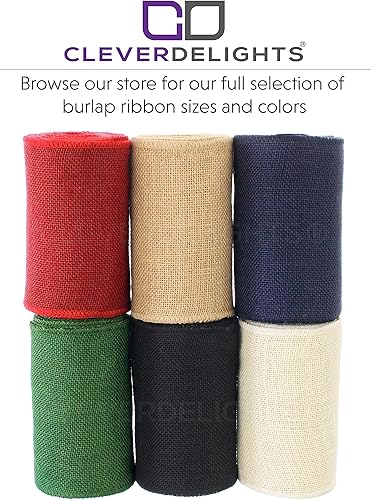 Miniatura 5 de CleverDelights Cinta de arpillera marfil de 6 pulgadas - bordes con alambre - 10 yardas - Cinta de tela de arpillera de yute