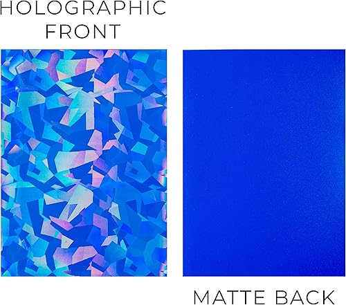 Miniatura 2 de 100 fundas holográficas azul oscuro para tarjetas, ajuste perfecto, fundas brillantes para tarjetas coleccionables, tamaño estándar, fundas de