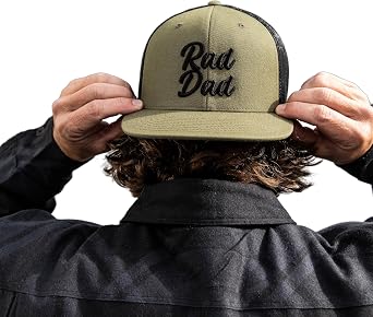DadBod Rad Dad Mens Flat Bill Snapback Trucker Hat