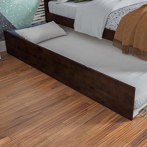 Miniatura 10 de AFI Cama nido Urban de tamaño matrimonial en espresso Espresso,claro (Light Toffee),Nuez,Blanco,Gris