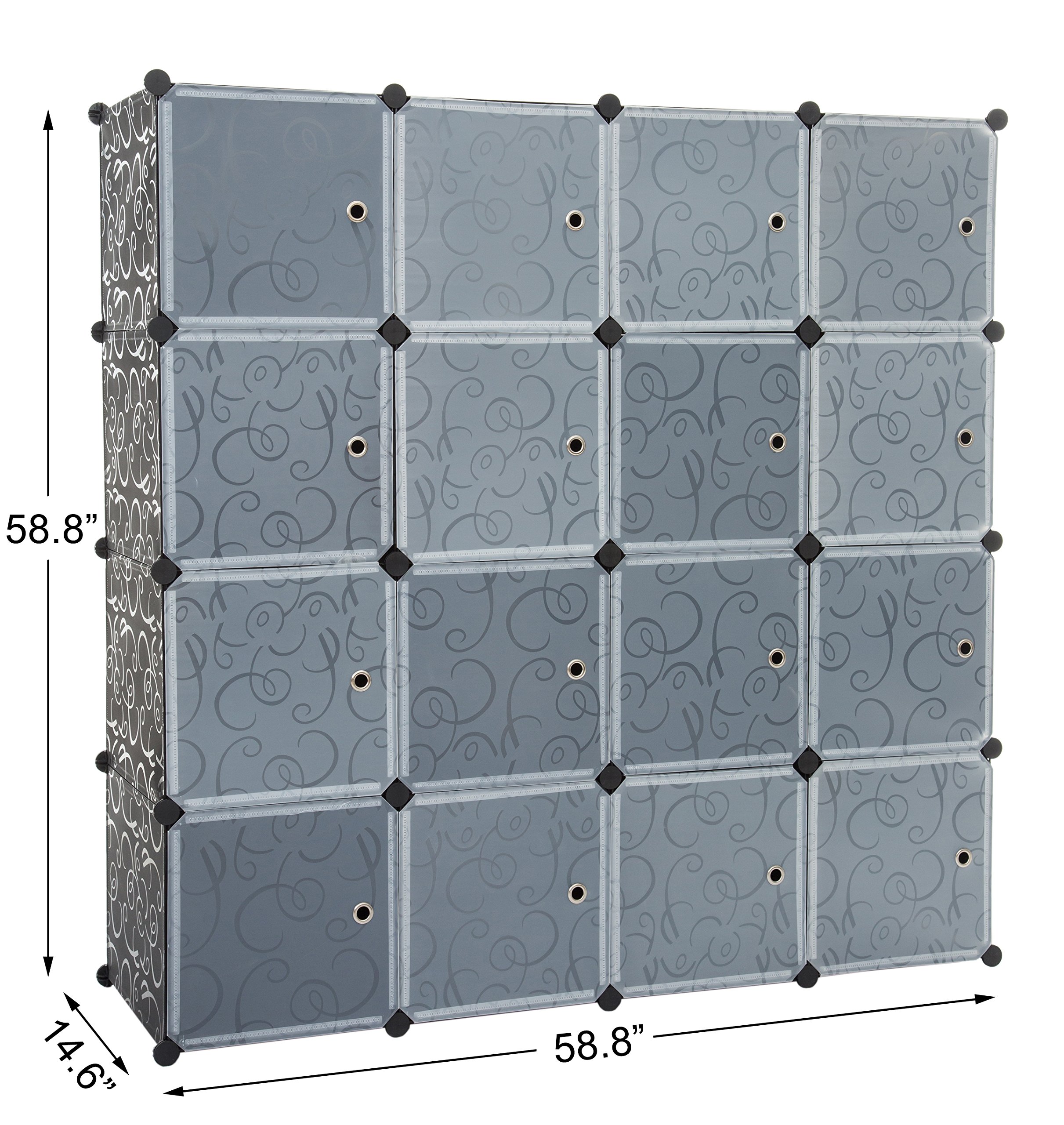 Finnhomy DIY 16 Deep Cube Organizer Storage Bookcase Storage