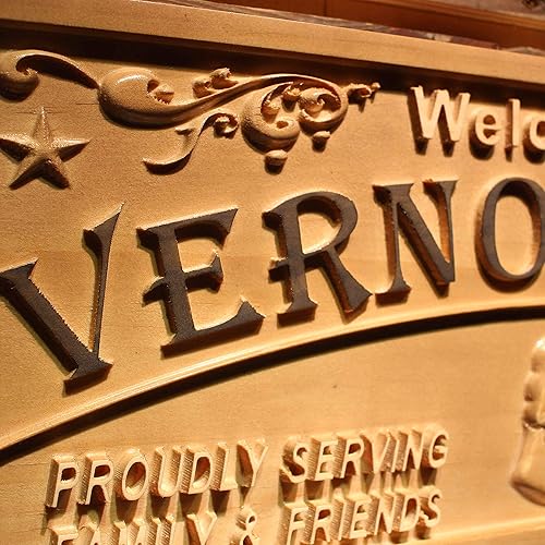 Miniatura 2 de ADVPRO wpa0389 - Letrero de madera grabado en madera con nombre personalizado para el hogar, grande, 26.75 x 10.75 pulgadas