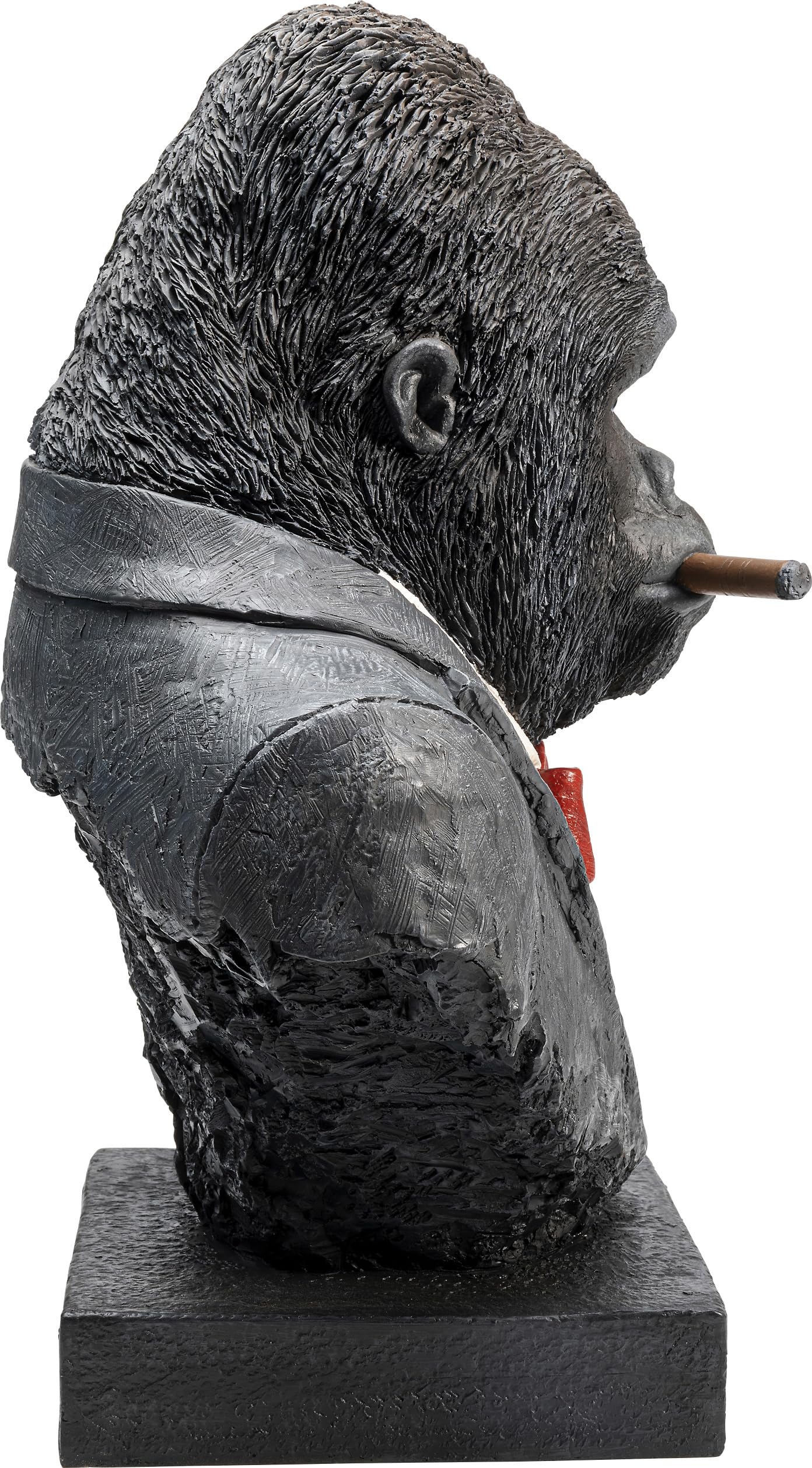 KARE Design Statua Decorativa Smoking Gorilla, Nero, Gorilla Fumante, Sigaro, Deco Casa Divertente, Statua per Soggiorno/Corridoio/Scaffale, Idea Regalo, 48X40X28 (A/L/P)