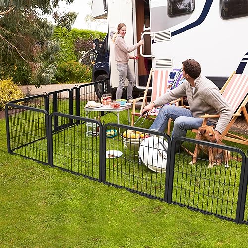 Miniatura 2 de Topeakmart Corralito para perros al aire libre, corralito de ejercicio portátil para interiores y mascotas, para patio, caravana, campamento, 24