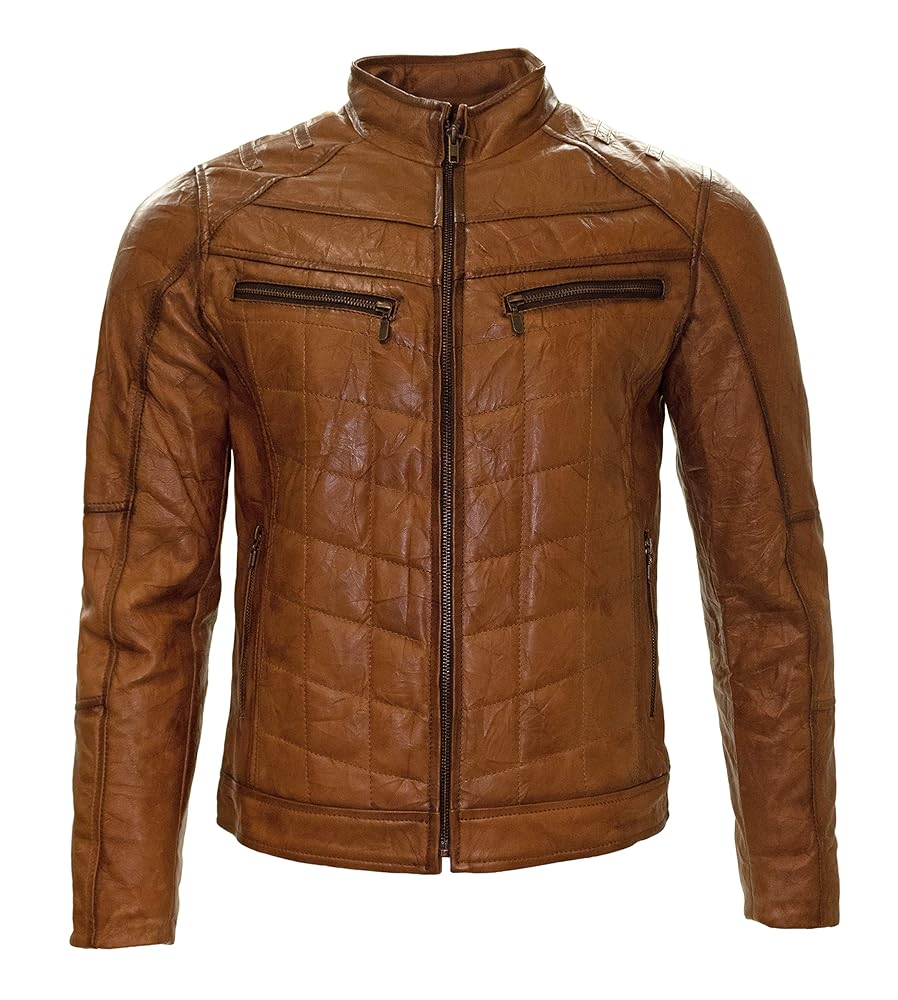 ジャケット・アウター 90's leather colour hunting jacket khaki VINTAGE Hunting Horn Classics Full Zip Leather Bomber Jacket