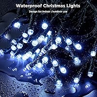 Vista 6 de BlcTec Tira de luces de Navidad para interiores y exteriores, 300 luces LED de 108 pies con 8 modos, enchufe conectable, impermeable, certificación