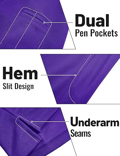 Miniatura 3 de TACVASEN Polo de manga larga para hombre, secado rápido, táctico, rendimiento de golf, cuello de trabajo, informal, absorbe la humedad