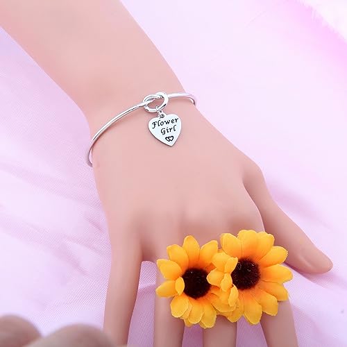 Miniatura 5 de SEIRAA - Pulsera para niña de flores con nudo de amor, joyería de boda, regalo para Flowergirl