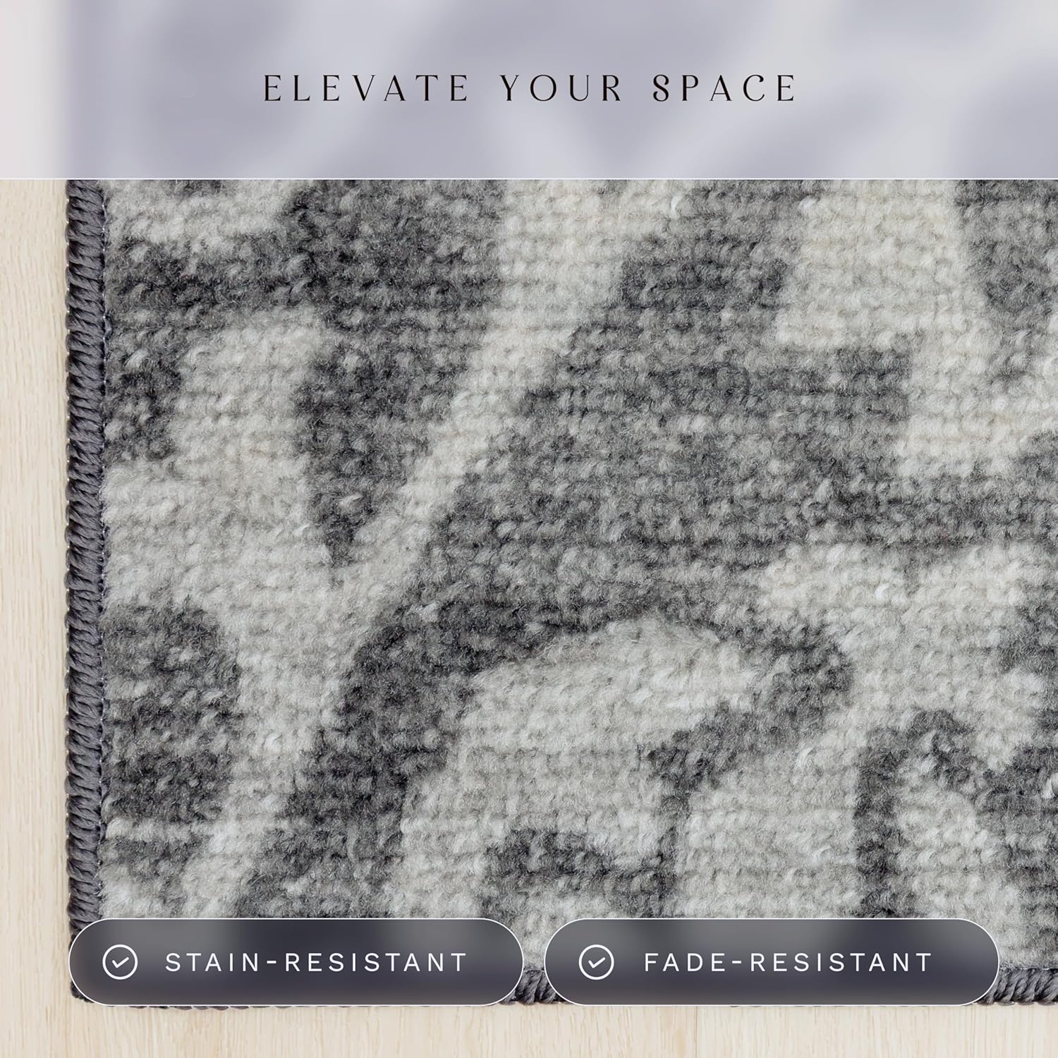 Maples Rugs Exeter Floral Area Rugs – Made in USA – Low Pile, Non Slip Pet–Friendly Mat for Bedroom, Office, Living & Dining Room, 5' x 7', Grey