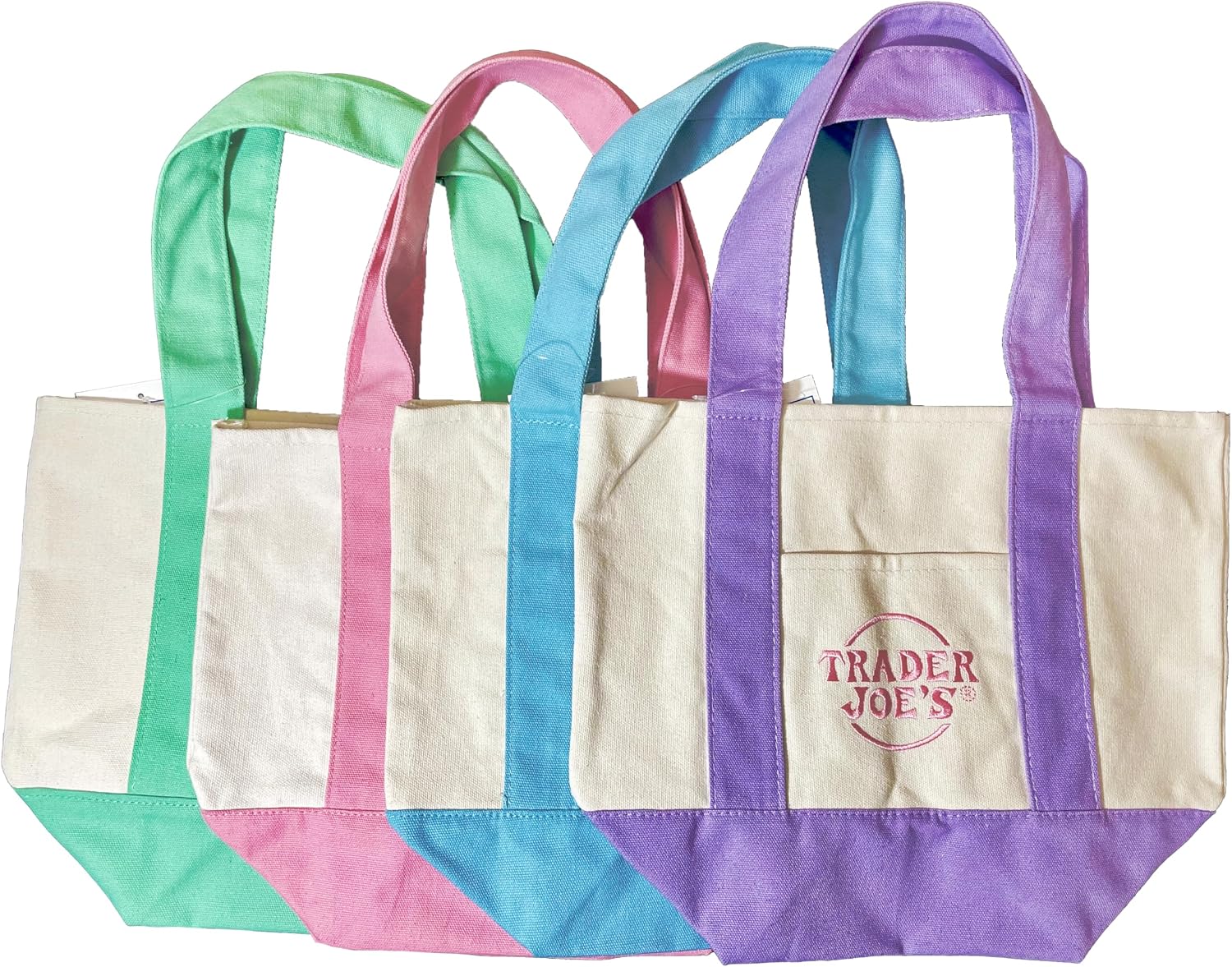 Set of Four Limited Edition Mini Pastel Canvas Totes Bags