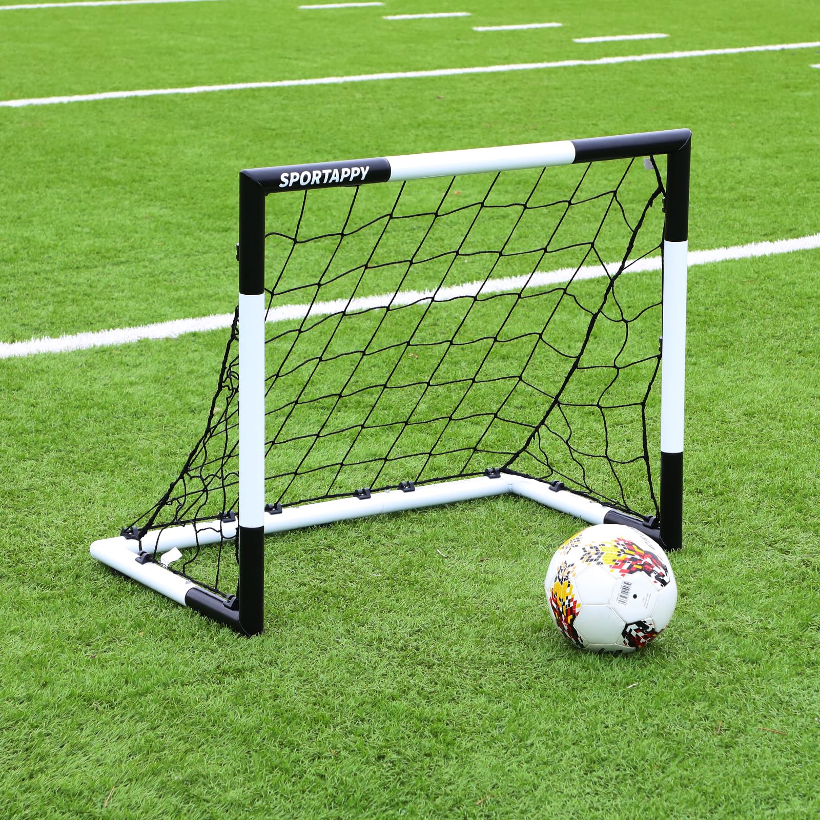 SPORTAPPY Heavy Duty Metal Soccer Goal, 3x2.6/6x4/8x6/10x6.5/12x6.6 FT