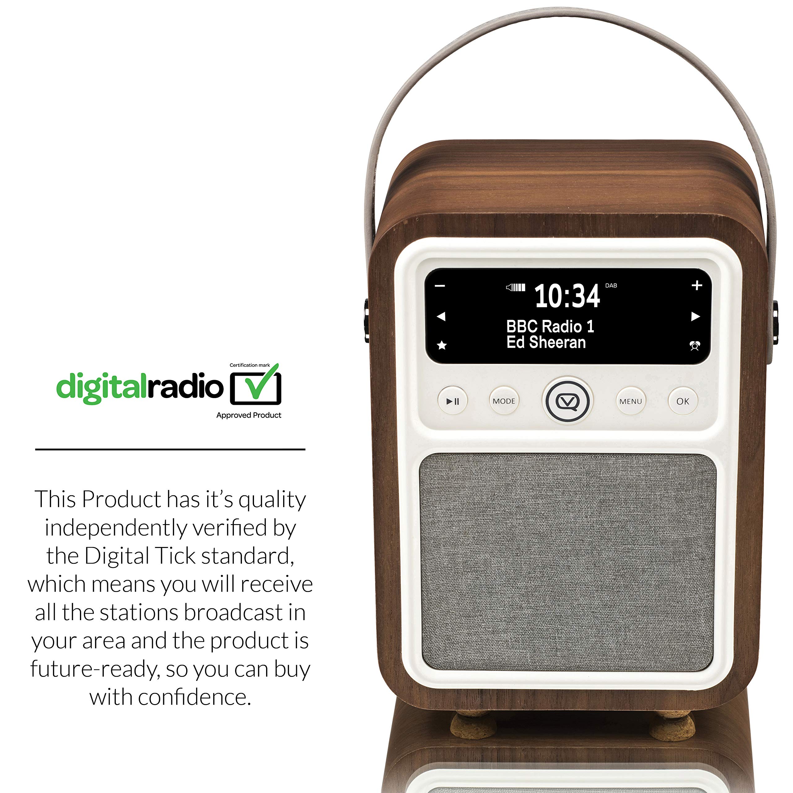 VQ Monty DAB Radio with Bluetooth, Radio Alarm Clock with FM