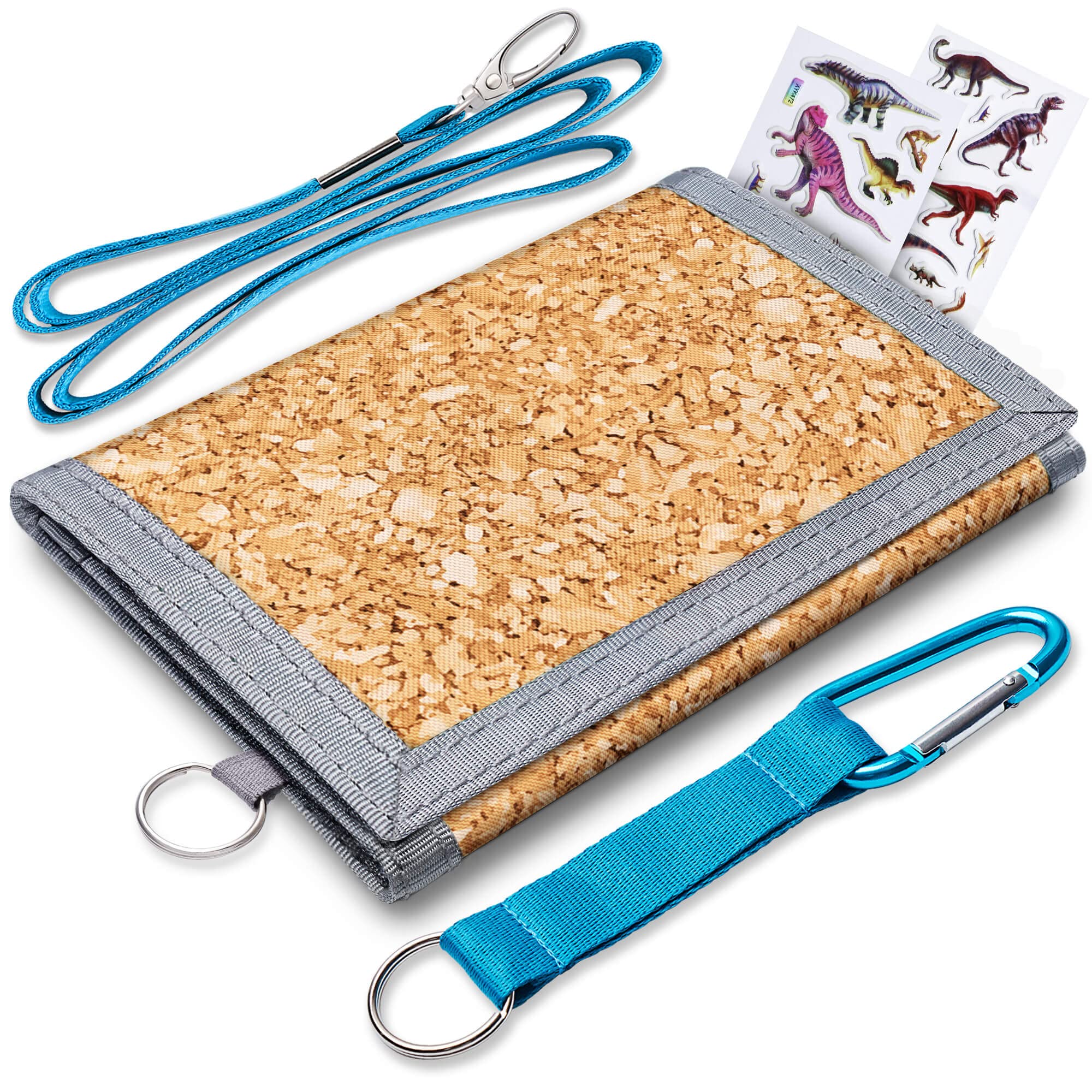 CDYJLDY Kids Wallet for Girls Ages 4-12, Trifold Youth Wallet with Zippered Coin Pocket Lanyard and Card Holders, Outdoor Novelty Wallet for Children Birthday Gifts