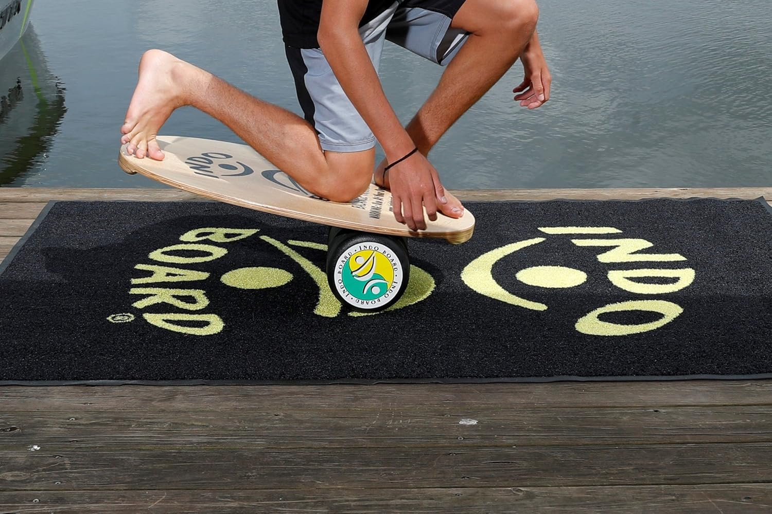 INDO BOARD Original - Bamboo Beach Design - Balance Board for Fun, Fitness and Sports Training - Comes with 30" X 18" Non-Slip Deck and a 6.5" Roller : Balance Boards : Sports & Outdoors