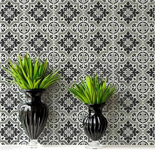 Lyndhurst - Plantilla de azulejos para pintar pisos de azulejos, plantillas de azulejos reutilizables para pisos de linóleo y cemento, pinta tu