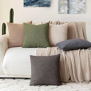 Amazon.com: Foindtower Textured Boucle Throw Pillow Covers