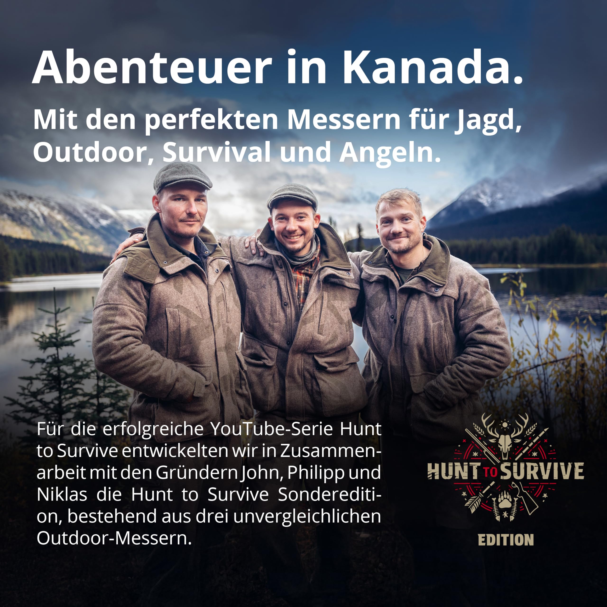 PUMA - Keiler “Hunt to Survive” Edition - Feststehendes Outdoor-Messer - Full-Tang - aus 1.4116 Stahl (57 HRC) – Ergonomischer G10-Griff – 170 mm Klinge – Mit Lederscheide(Art.Nr.: 143585)