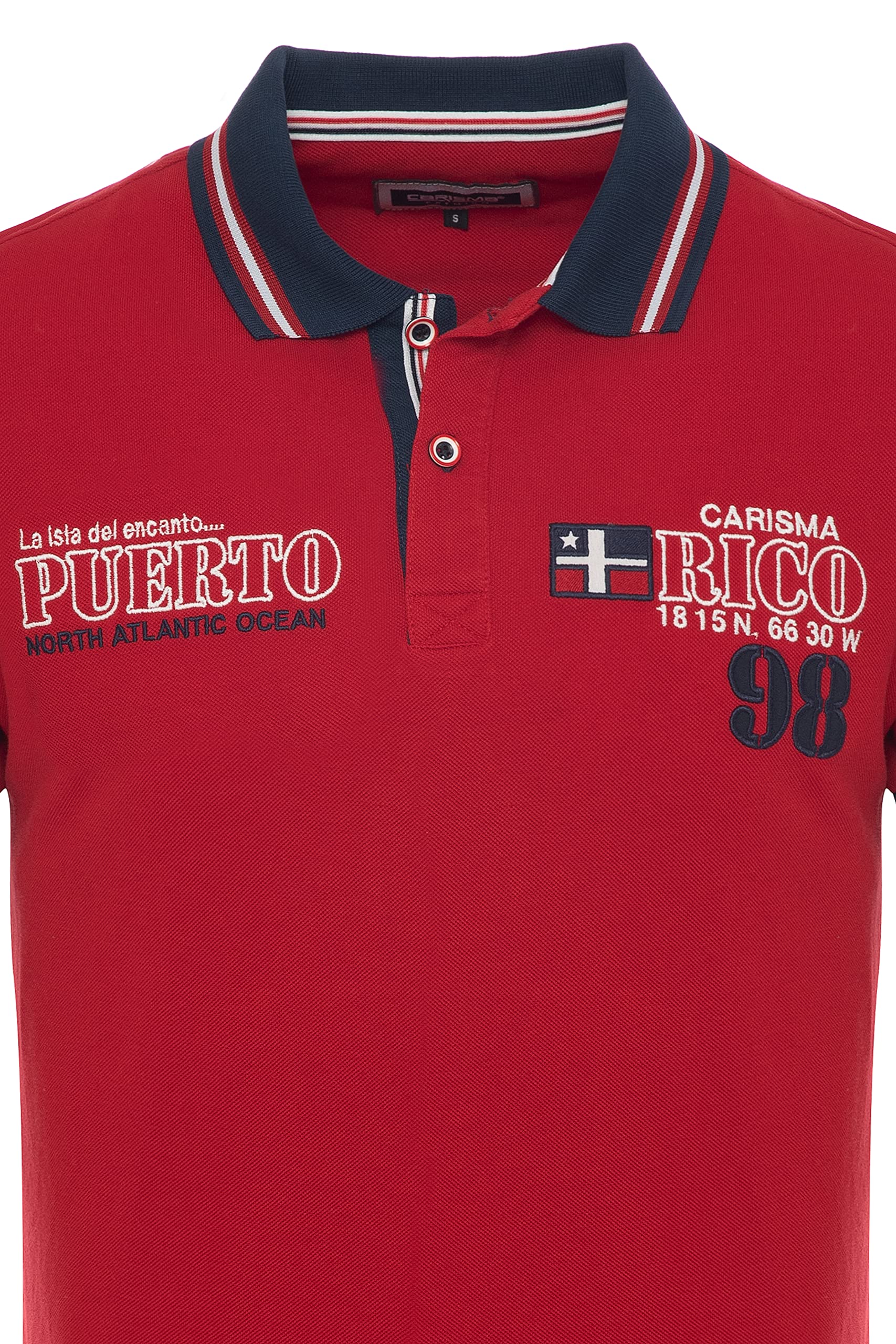 Carisma Polo de manga corta para hombre, 100 % algodón, camiseta polo para hombre con bordado, agradable camiseta de corte regular para oficina y tiempo libre 4665