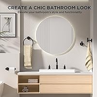 Vista 6 de FORIOUS 4 Piece Bathroom Accessories, SUS304 Stainless Steel Toilet Paper Holder, Towel Ring and 2 Towel Hooks, Wall Mounted Bathroom Hardware Set