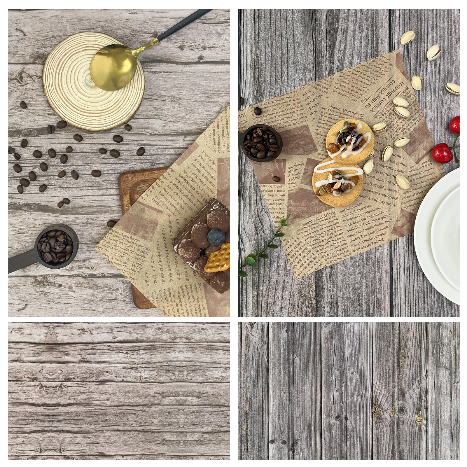 Paquete de papel de fondo de fotografía con 6 patrones de colores de doble cara de 22 x 35 pulgadas, telón de fondo impermeable de tamaño completo para maquillaje de alimentos y fotografía de