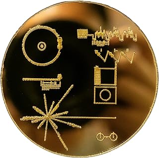 Mirrored Gold Voyager Golden Record The Sounds of Earth Fridge Magnet, Science, Space, Physics, NASA, JWST, Universe Gift, Carl Sagan, Mirrored Acrylic