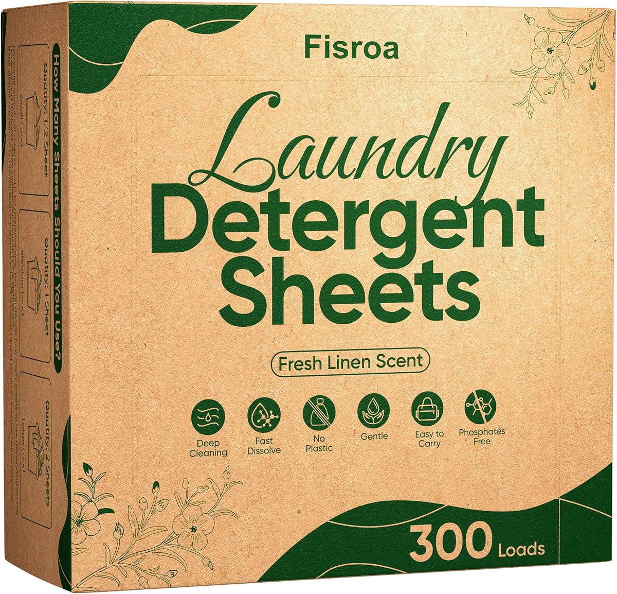 Plastic-Free Laundry Detergent Sheets (Fresh Linen)