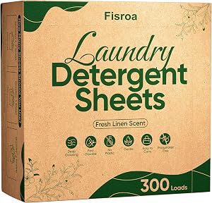 Laundry Detergent Sheets 300 Loads Travel Washer Strips, Fresh Linen