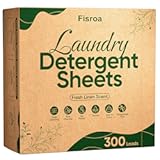 Travel Laundry Detergent Sheets Fisroa 300 Loads Eco-friendly Washing Detergent Sheets Plastic-Free Washer Sheets, Fresh Linen Scent Liquidless Laundry Sheets Strips for Camping Dorm