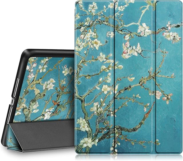 FINTIE Case Compatible with iPad 6th/5th Generation/Air 2/Air 1(9.7-inch, 2018/2017/2014/2013 Model)- Ultra Slim Standing Cover, with Auto Wake/Sleep, Blossom