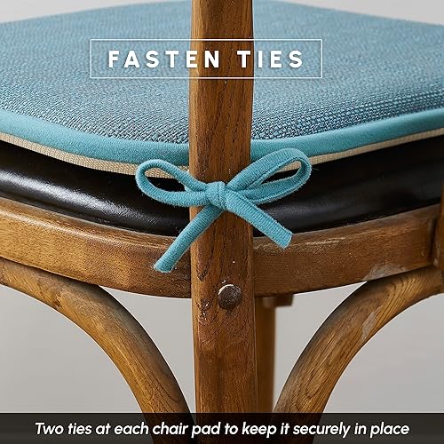 Miniatura 6 de Elegant Comfort Fundas de cojín para silla con lazos y parte trasera de goma antideslizante, espuma viscoelástica gruesa, almohadilla de cojín