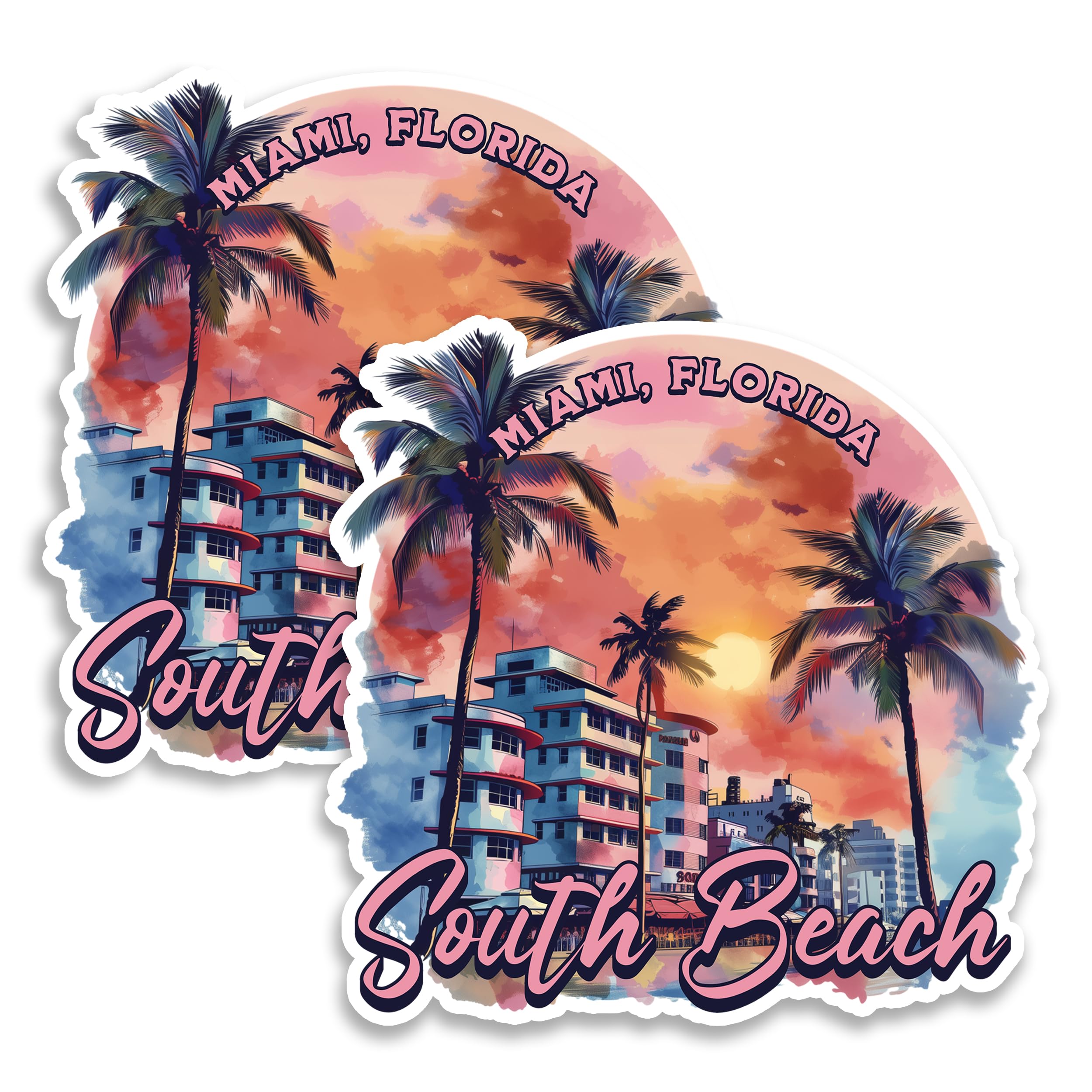 Amazon.com: South Beach Miami Florida Magnet 4 Inch 2-Pack Ocean
