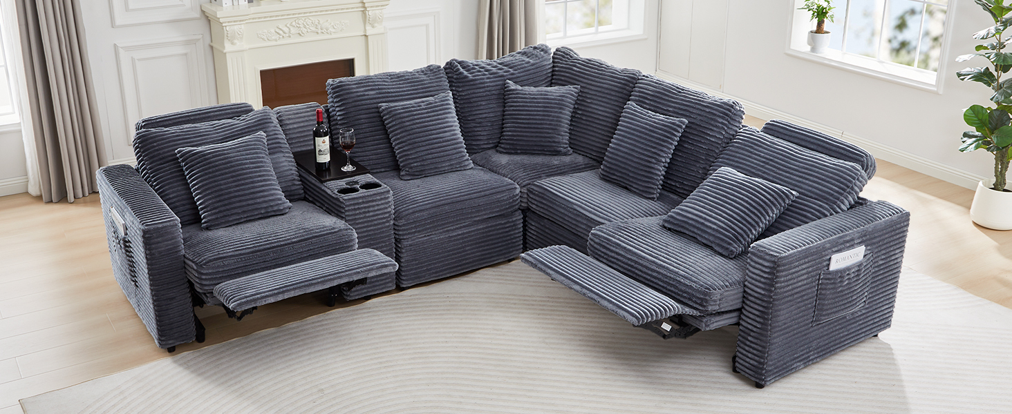 Sillón Modular Esquinero Peluche Negro miniatura 7