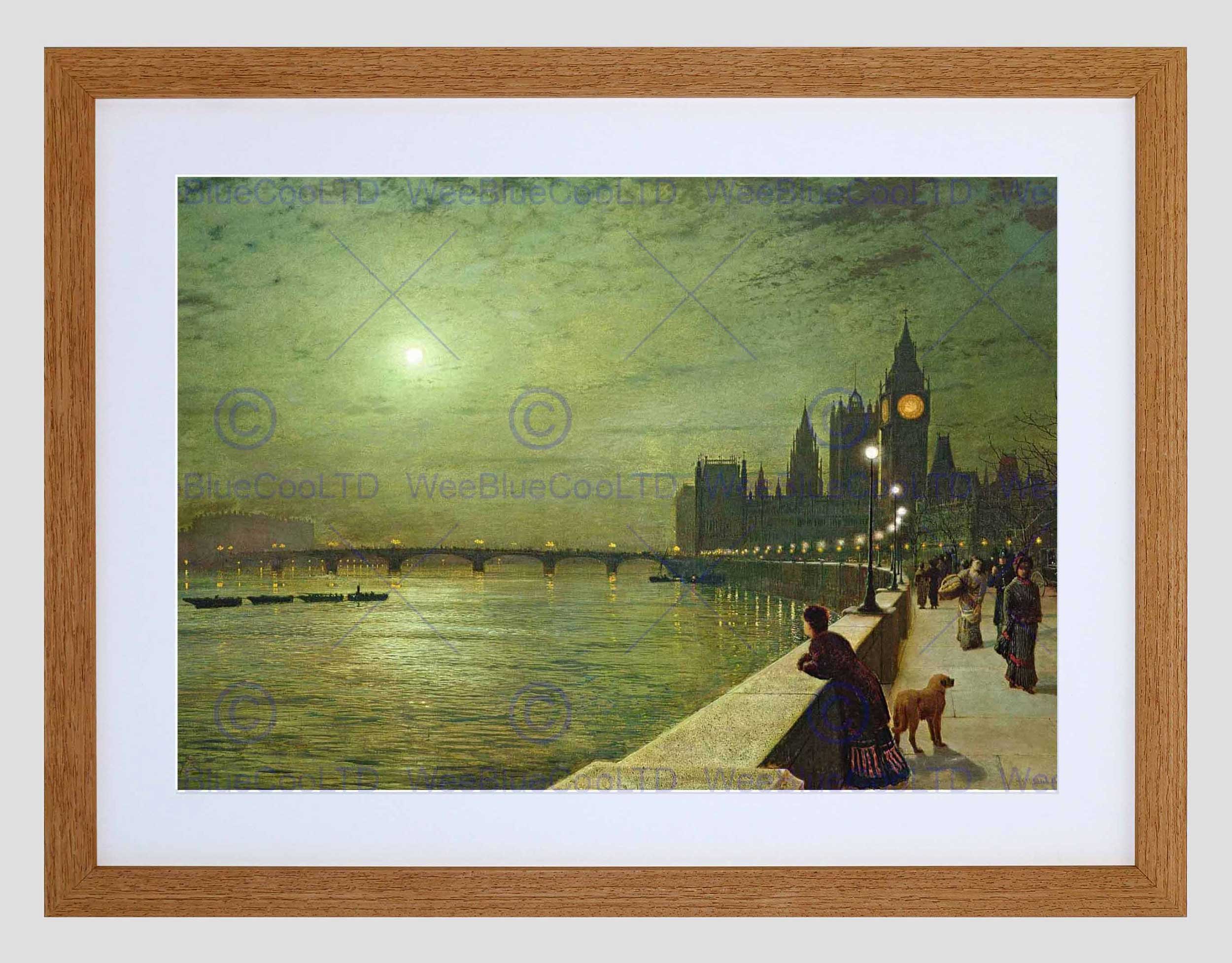 Wee Blue Coo John Atkinson Grimshaw Reflections On Thames 1880 Framed Wall Art Print
