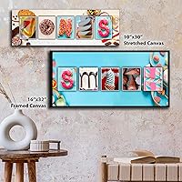 Vista 3 de Arte con nombre de dulces y dulces, regalo de postre personalizado (montaje en bloque de 6.5 x 18 pulgadas)