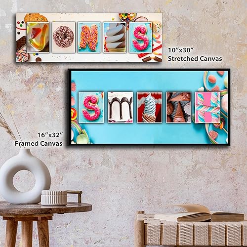 Miniatura 3 de Arte con nombre de dulces y dulces, regalo de postre personalizado (montaje en bloque de 6.5 x 18 pulgadas)