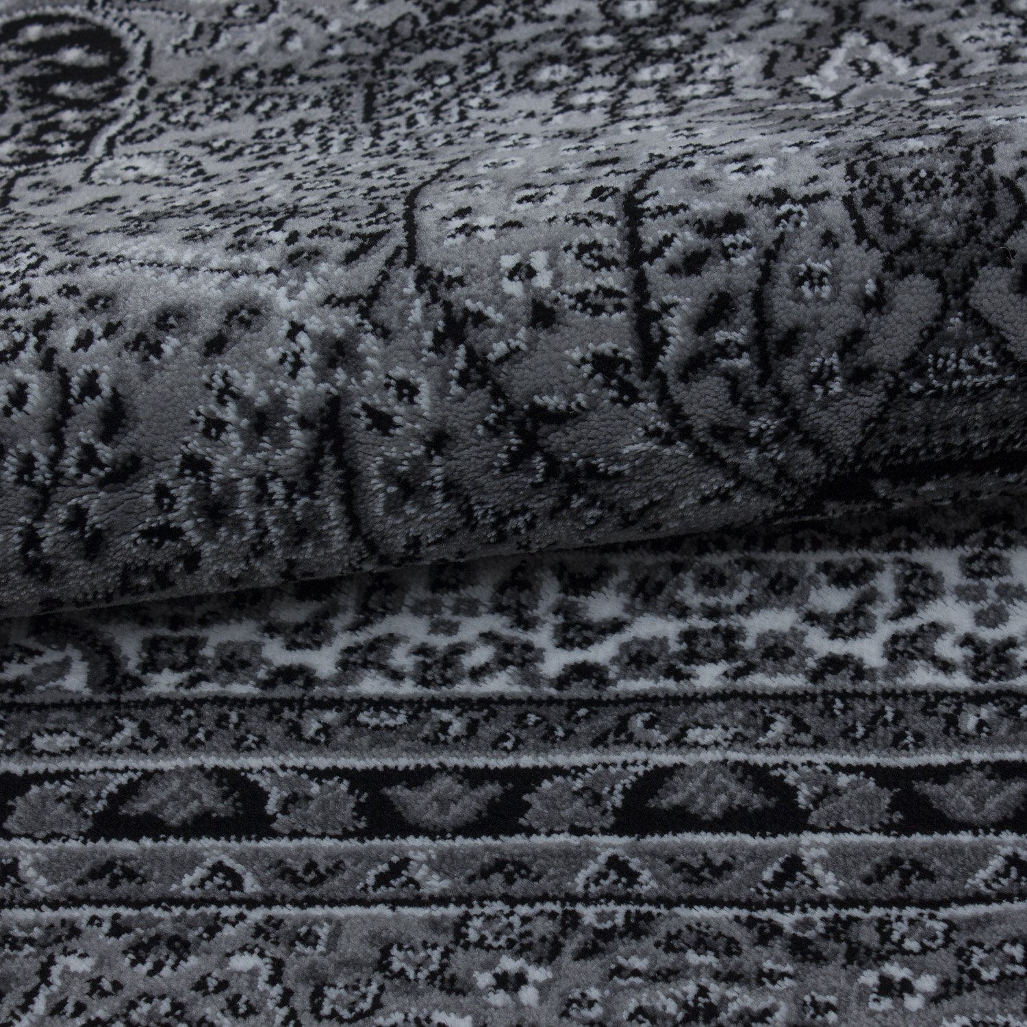 Teppium Tapis Salon, Chambre Gris-1 240 x 340 cm - Tapis à Poils Courts, Style Oriental, Moelleux et Doux, Ornement - Cuisine Moquette Salle de Sejour