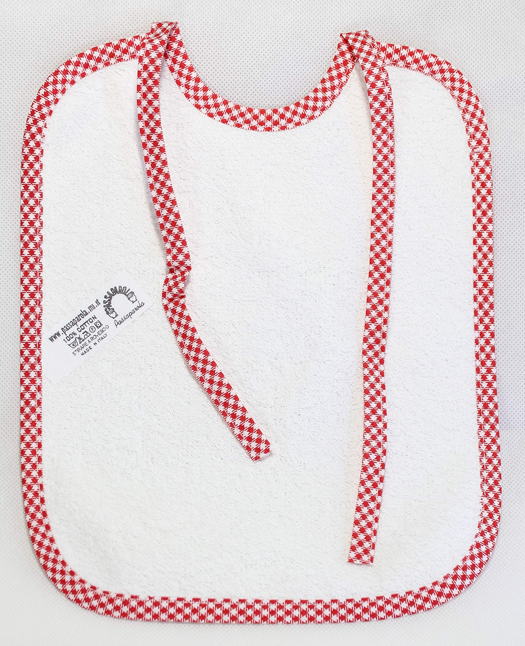 PASSAPAROLA Bavaglino -MOLTE GRAFICHE DISPONIBILI- Ferrarista rosso- Umoristico - unisex pappa - Made in Italy