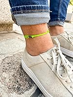 Vista 56 de Made by Nami Surfer Anklet with Snap Hook Clasp Waterproof & Adjustable Thin String Ankle Bracelets for Women and Men Handmade Jewelry for Beach and