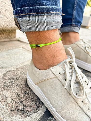 Miniatura 56 de Made by Nami Surfer Anklet with Snap Hook Clasp Waterproof & Adjustable Thin String Ankle Bracelets for Women and Men Handmade Jewelry for Beach and