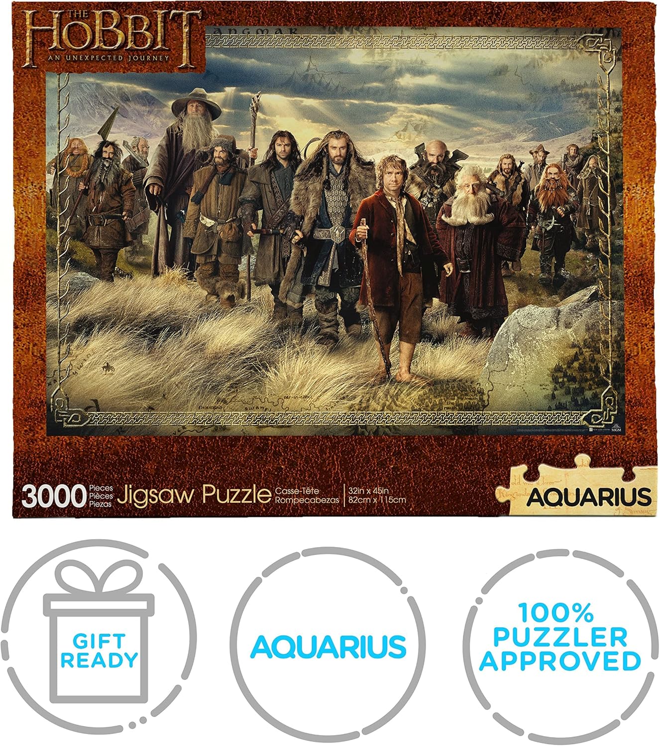 AQUARIUS The Hobbit Puzzle (3000 Piece Jigsaw Puzzle) - Glare Free - Precision Fit - Officially Licensed The Hobbit Merchandise & Collectibles - 32 x 45 Inches