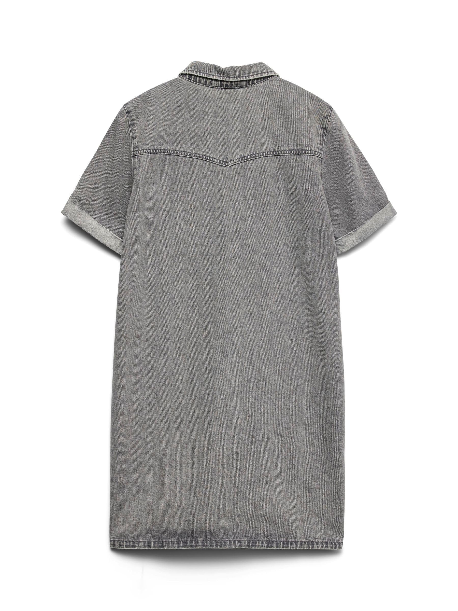 VERO MODA Sukienka Kobiety Vmjennie Ss Short Denim Dress Mix Noos