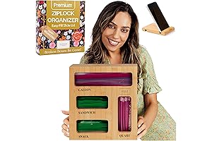 Zipper Sandwich Bag Organizer for Kitchen Drawer with Easy-Load Lid