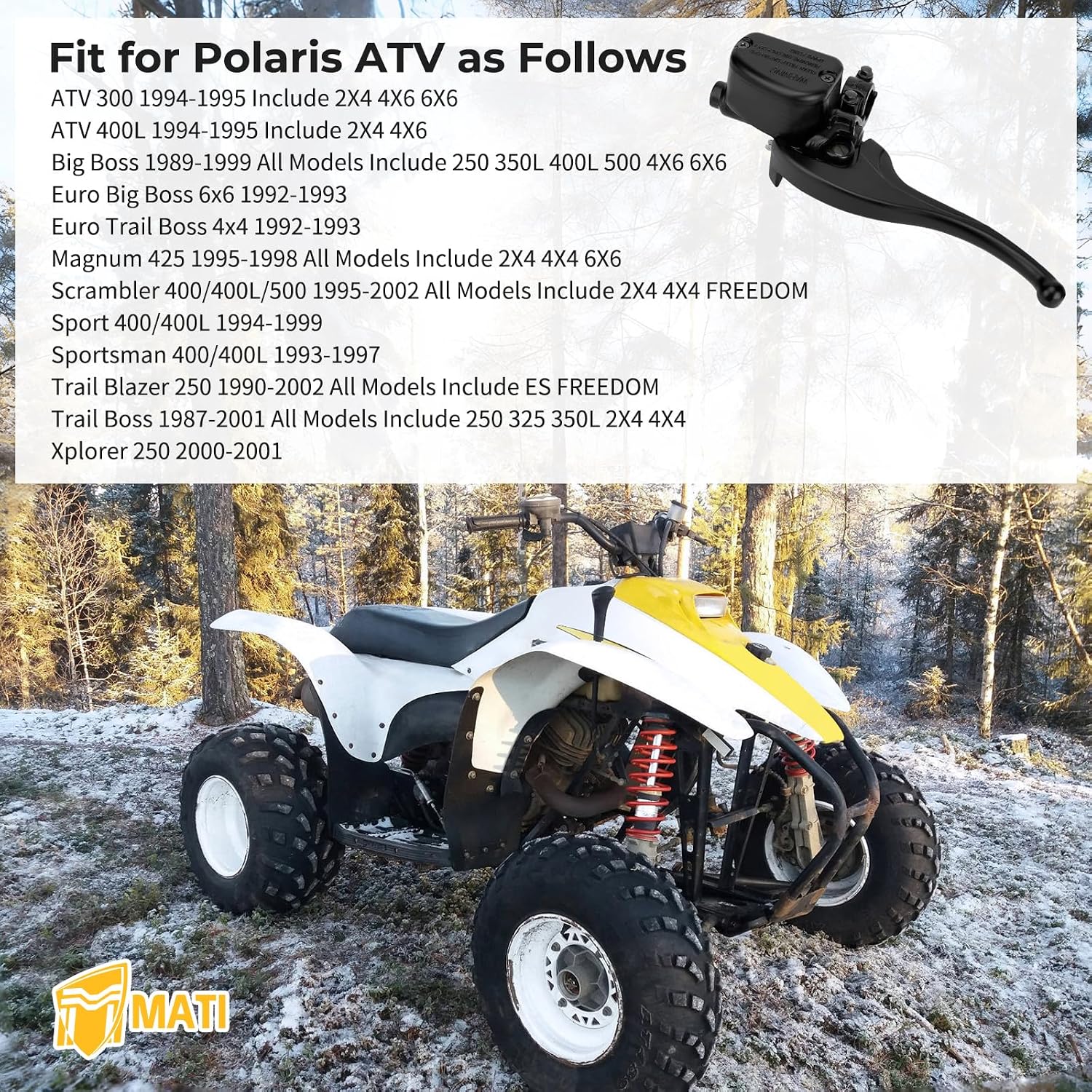 M MATI Left Front Brake Master Cylinder Replacement for Polaris ATV 300 400L Big Boss Trail Boss Xplorer 250 Trail Blazer 250 Sportsman 400/400L Magnum 425 Scrambler 400/400L/500 2010197 1930622