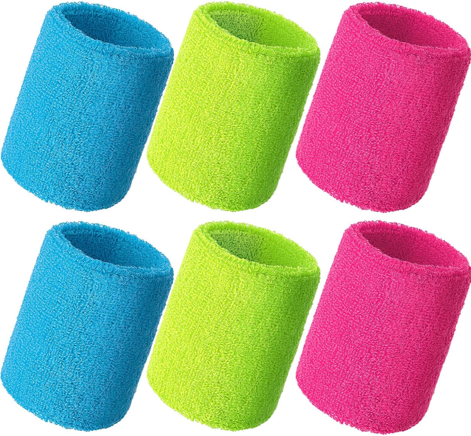 Willbond Wrist Sweatbands, Sports Sweatbands for Competition, Sweat Absorbent, for Basketball, Tennis, Football, Running and Work (Pack of 6) - Image 8