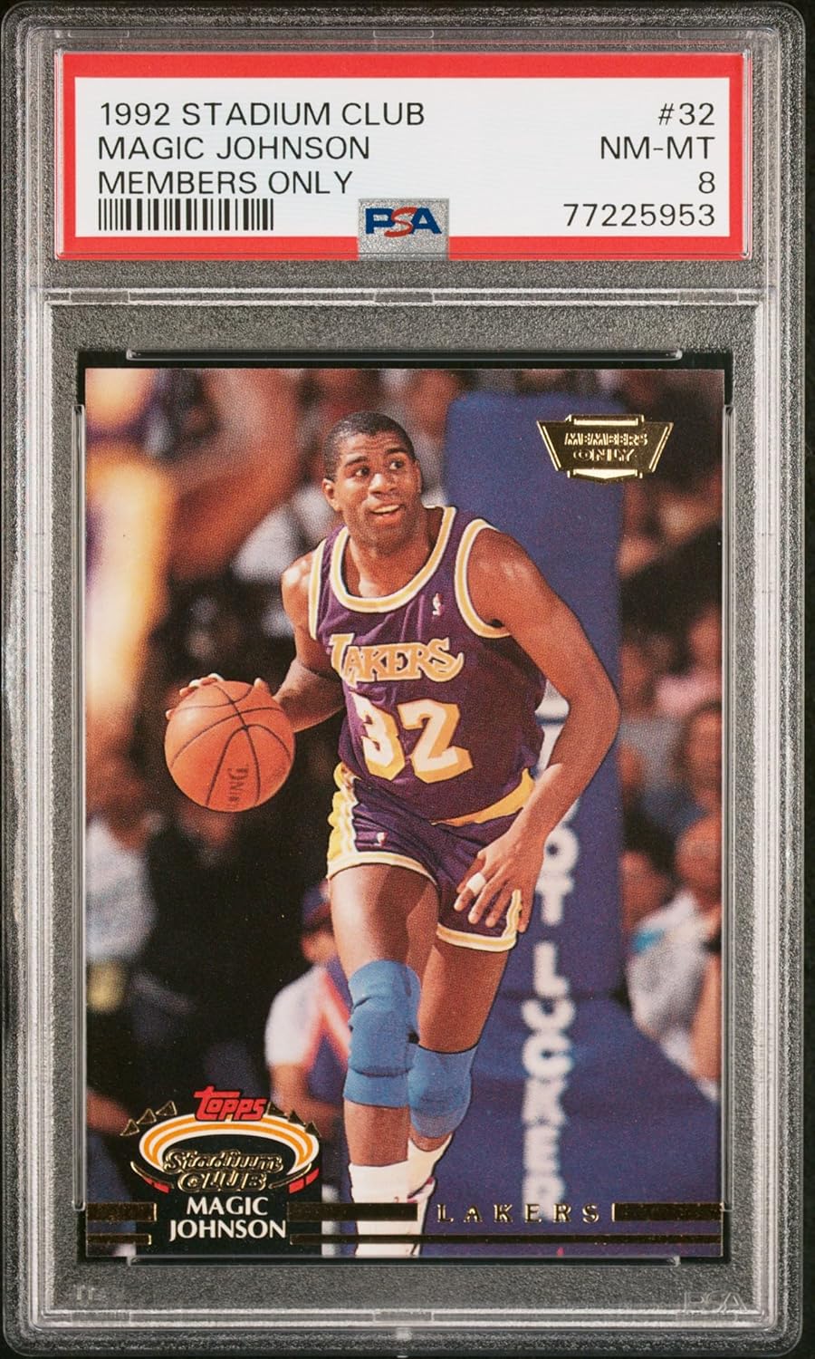 Magic Johnson 1992 Topps Stadium Club Members Only Card #32 Graded PSA 8