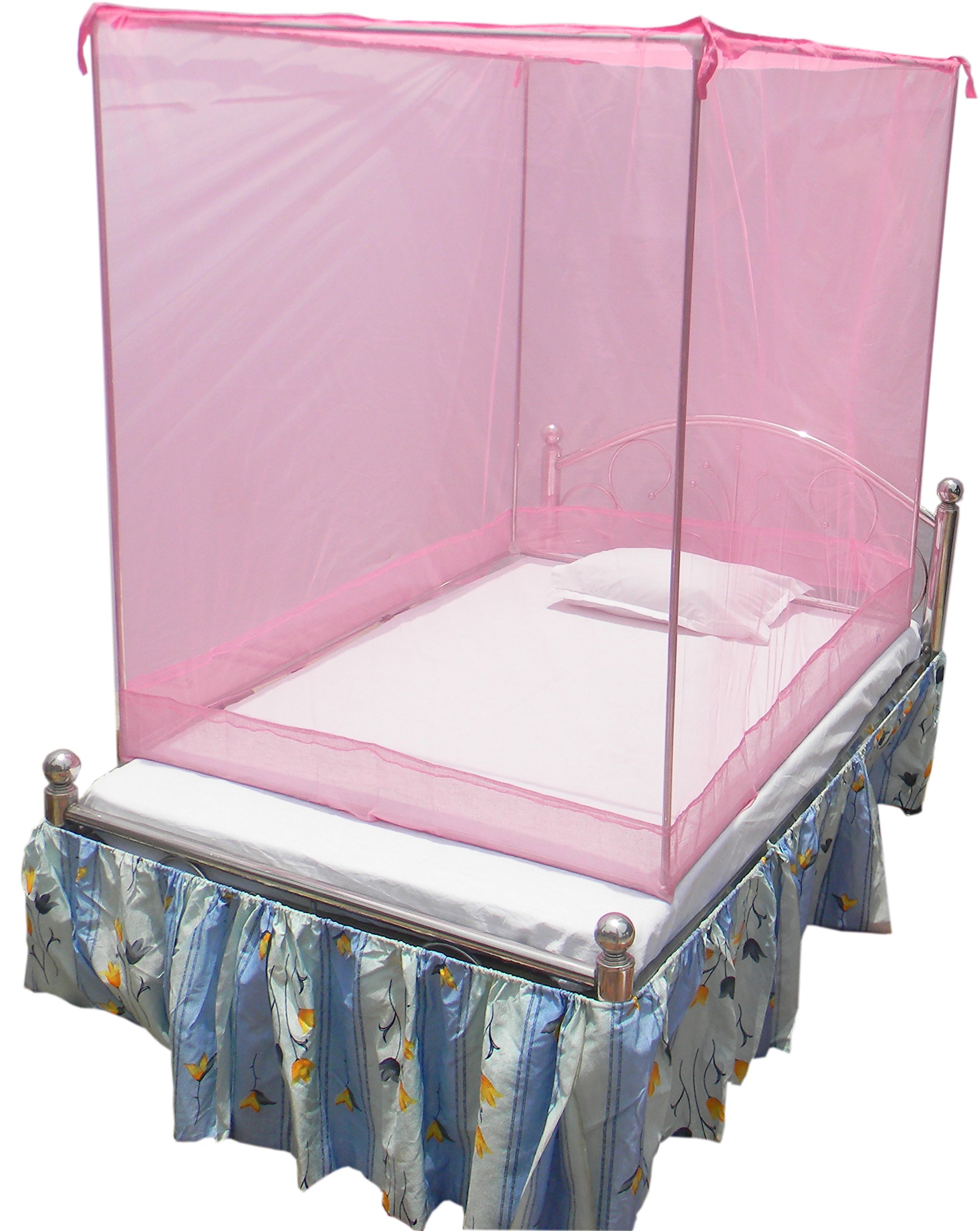 Homecute Single Bed Cotton Edge Traditional Mosquito Net 6 X 4 ft (One Colour Pink) (B07FSCLS3T) Amazon Price History, Amazon Price Tracker