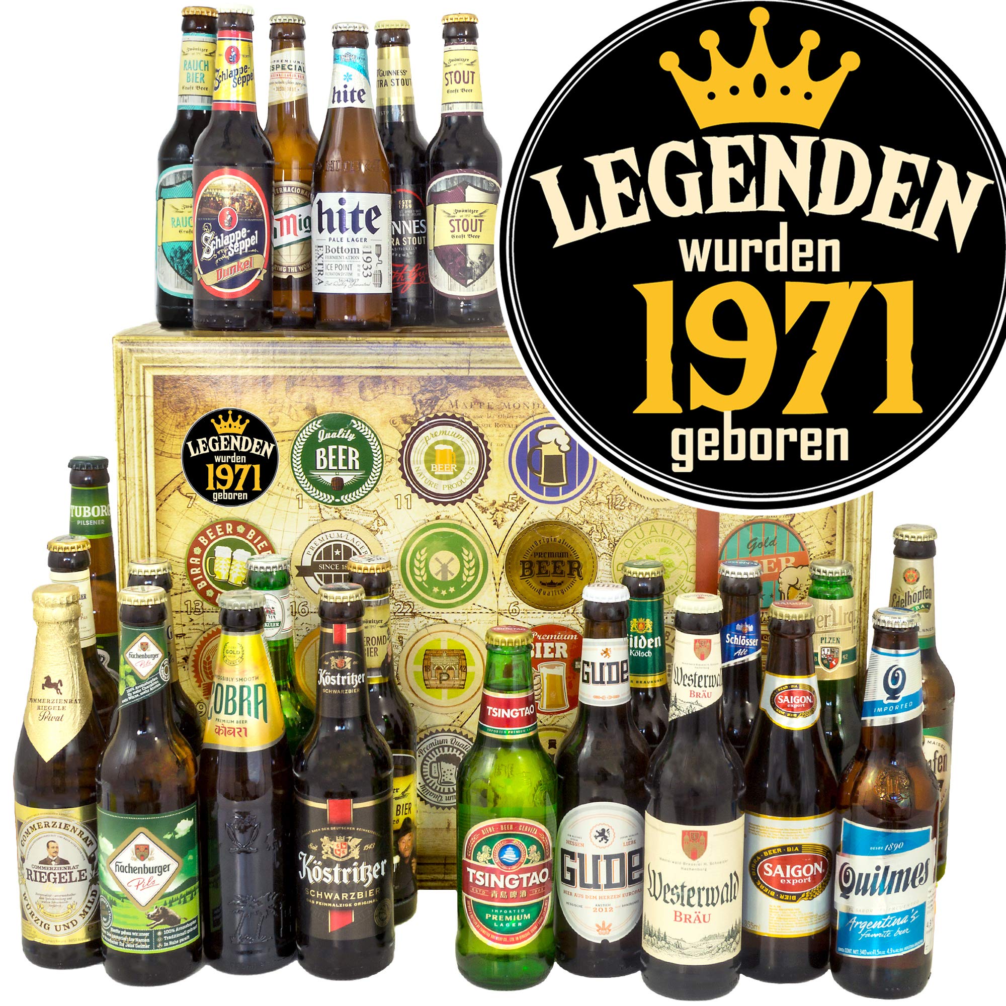 Legenden 1971/24 Biere aus der Welt und D/Geschenkidee 1971 / Bier Adventskalender 2024 2025 Männer