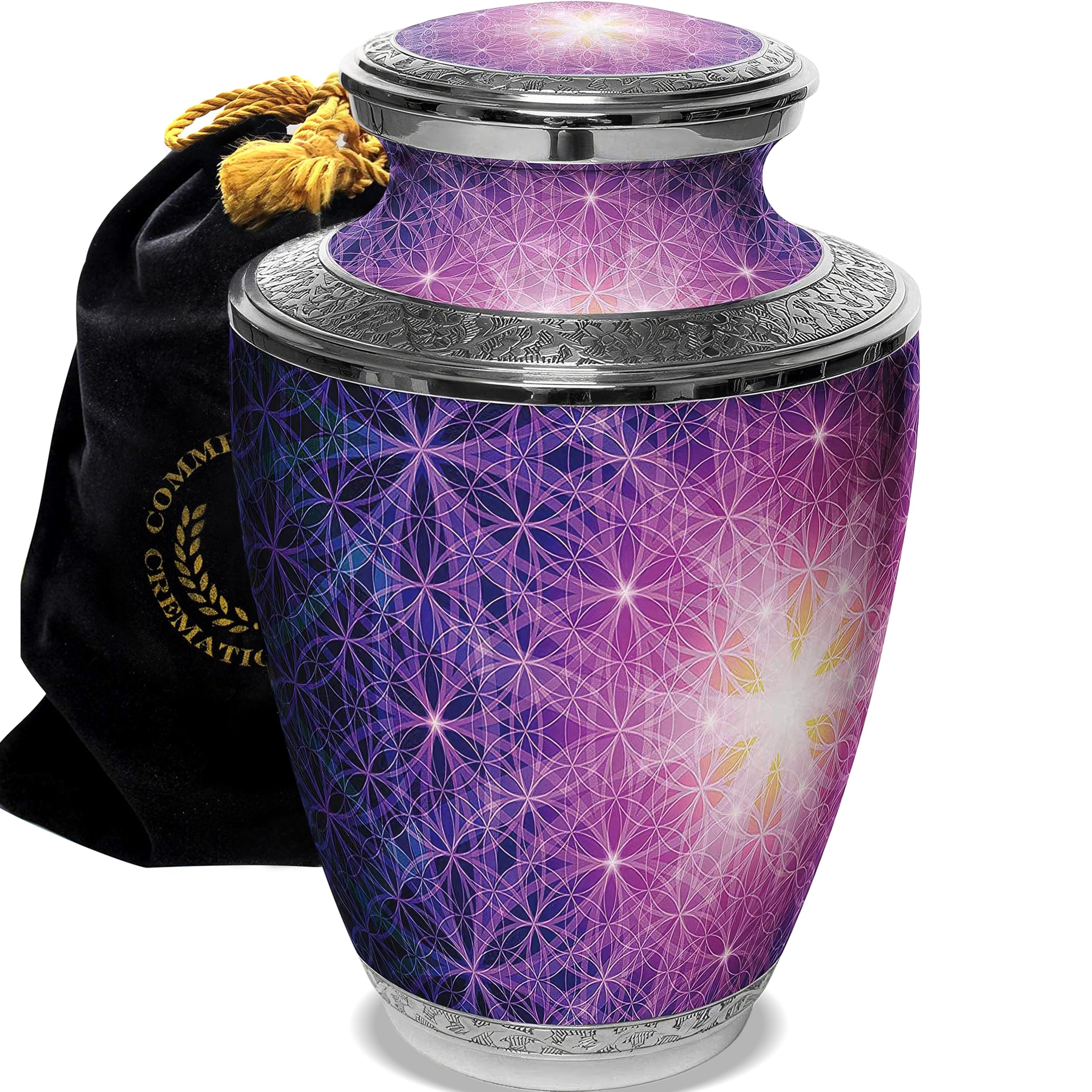 Urnes violettes pour cendres humaines de Seed of Life grande taille pour enterrement