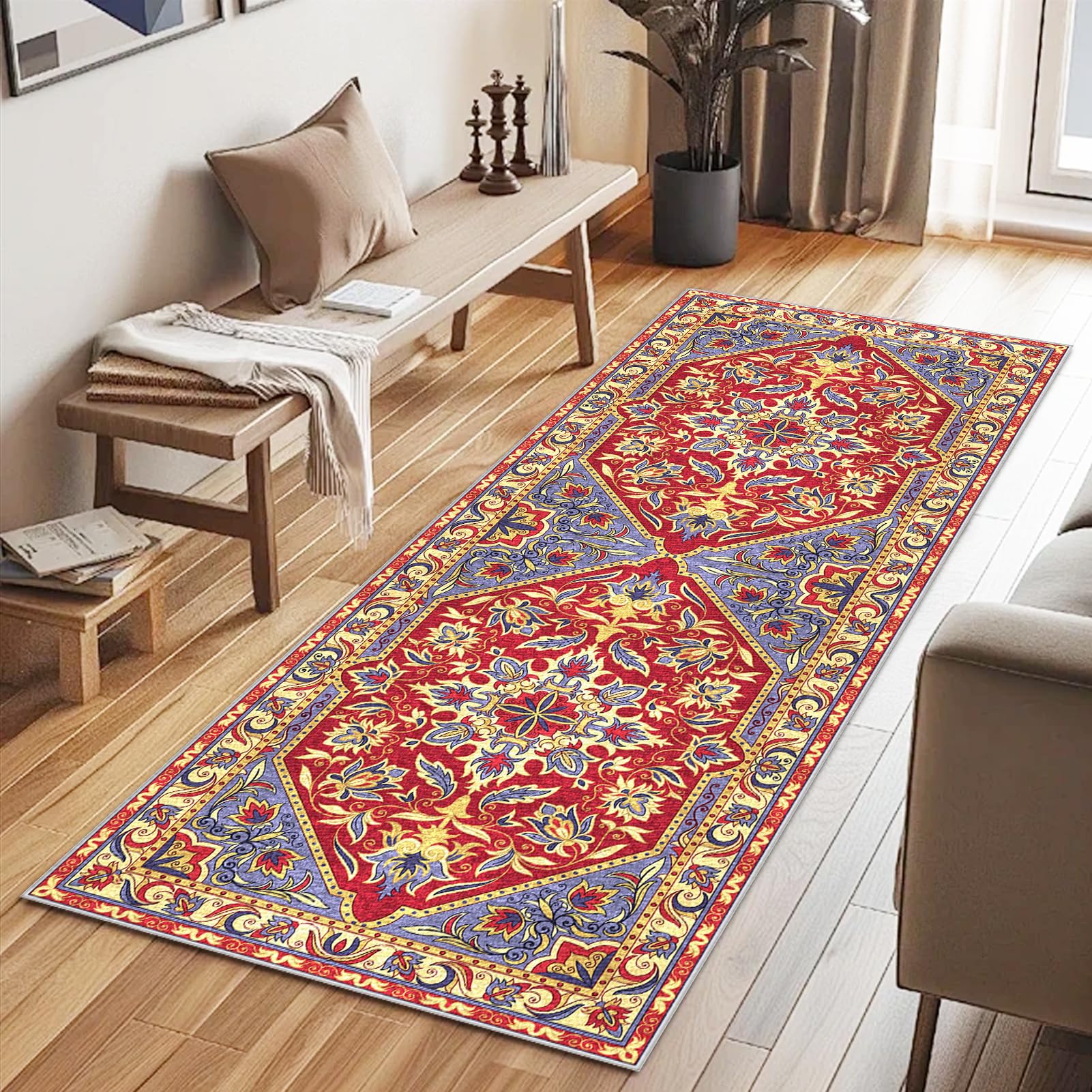 Dywan chodnik do przedpokoju kuchennego antypoślizgowy zmywalny 70 x 420 cm dywanik kuchenny dywanik wejściowy do wnętrza chodnik chodnik do kuchni dywan salon krótkie futro dywan sypialnia